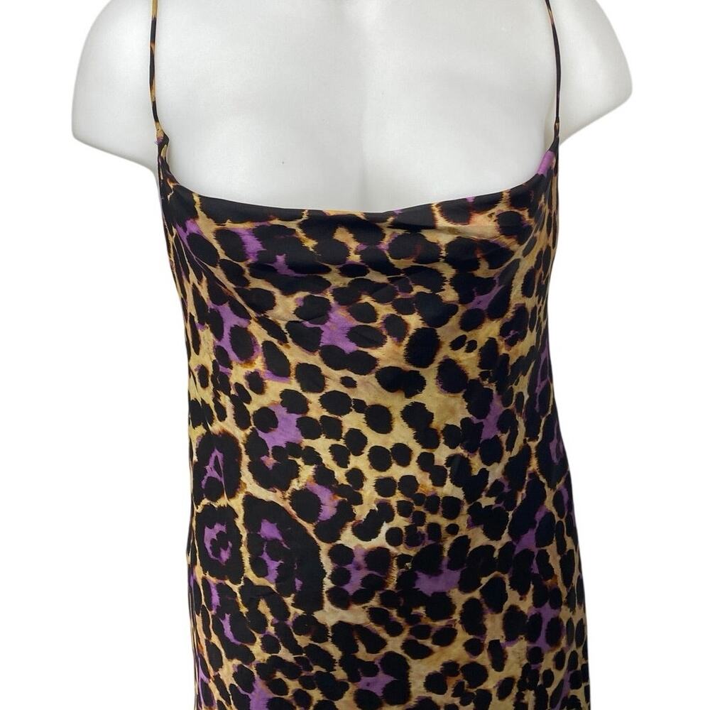 Zara Animal Print Midi Dress - Purple and Tan - Picture 3 of 5